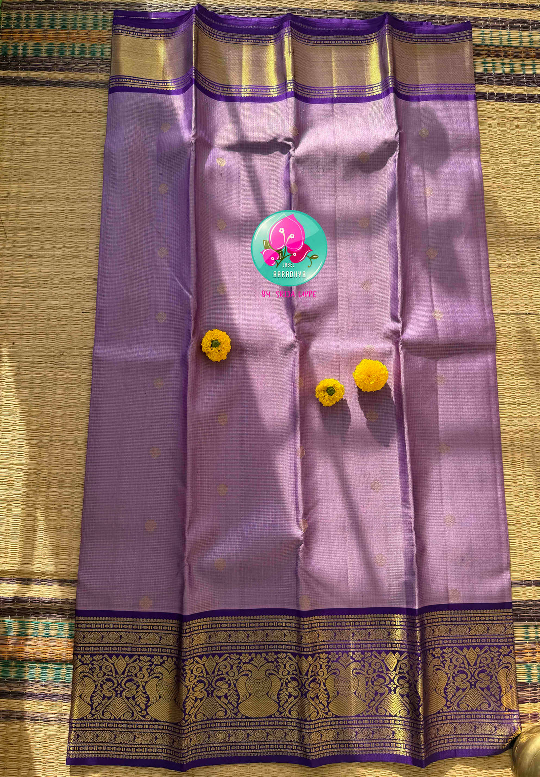 Vintage Romance: Lavender Vaira Oosi Kanchipattu Silk Saree with Imperial Purple Border