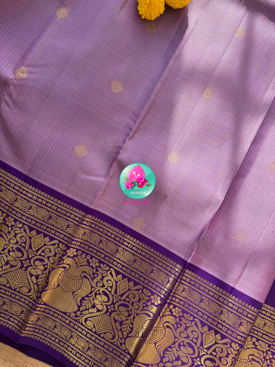Vintage Romance: Lavender Vaira Oosi Kanchipattu Silk Saree with Imperial Purple Border