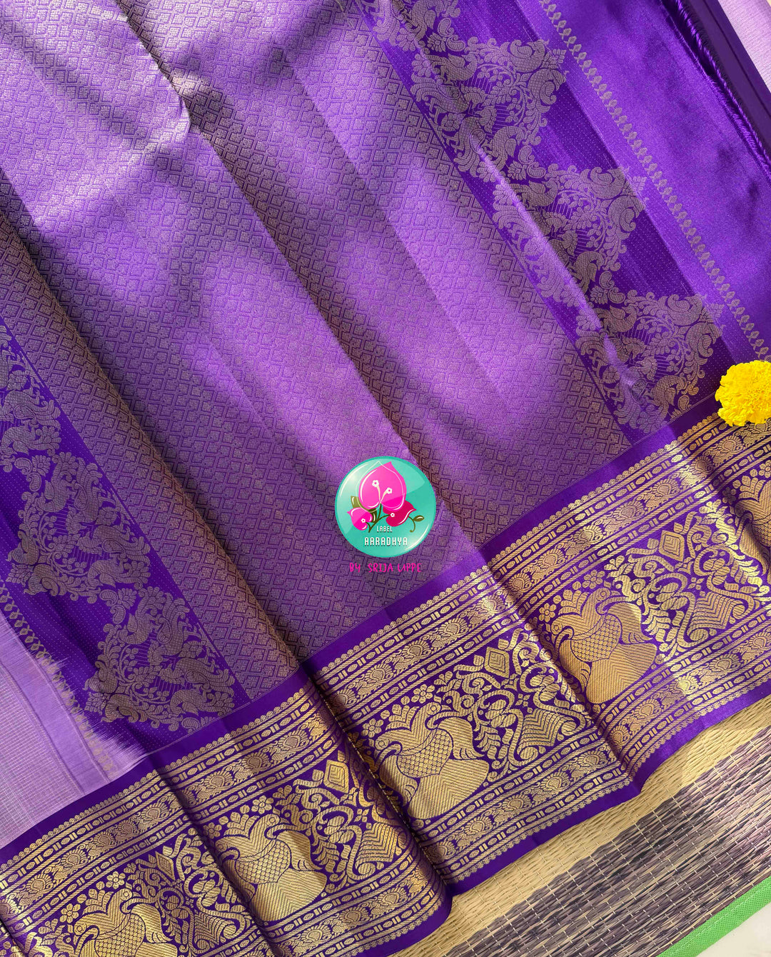 Vintage Romance: Lavender Vaira Oosi Kanchipattu Silk Saree with Imperial Purple Border