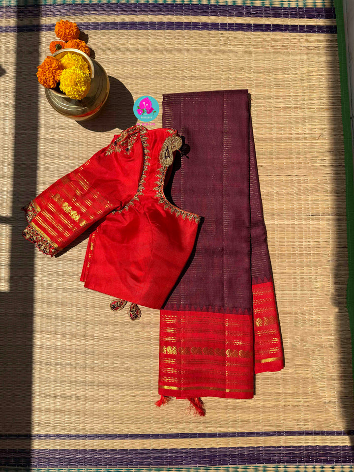 The Earth’s Golden Whisper: Mahogany & Crimson Vaira Oosi Kanchipattu
