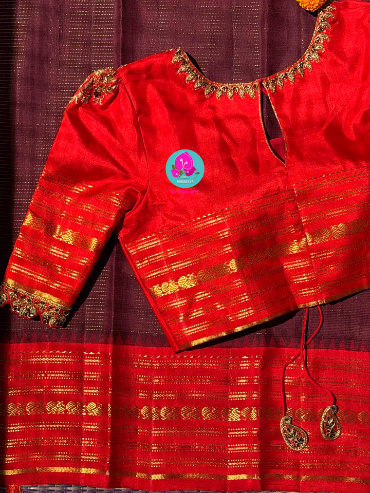 The Earth’s Golden Whisper: Mahogany & Crimson Vaira Oosi Kanchipattu