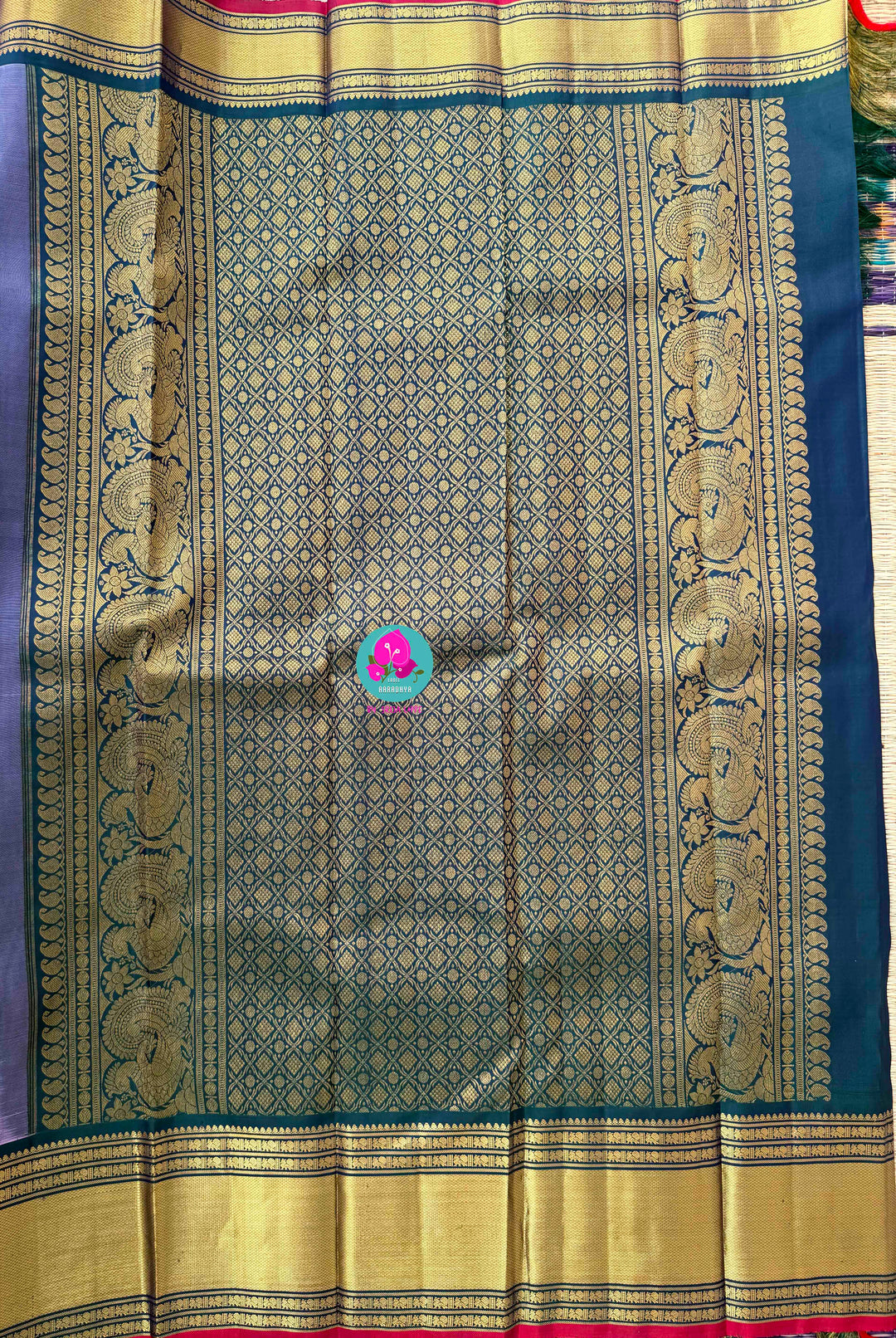 A Bird’s Song in Pink: Handloom Kanchipattu Saree with Kalamkari Appliqué Art blouse