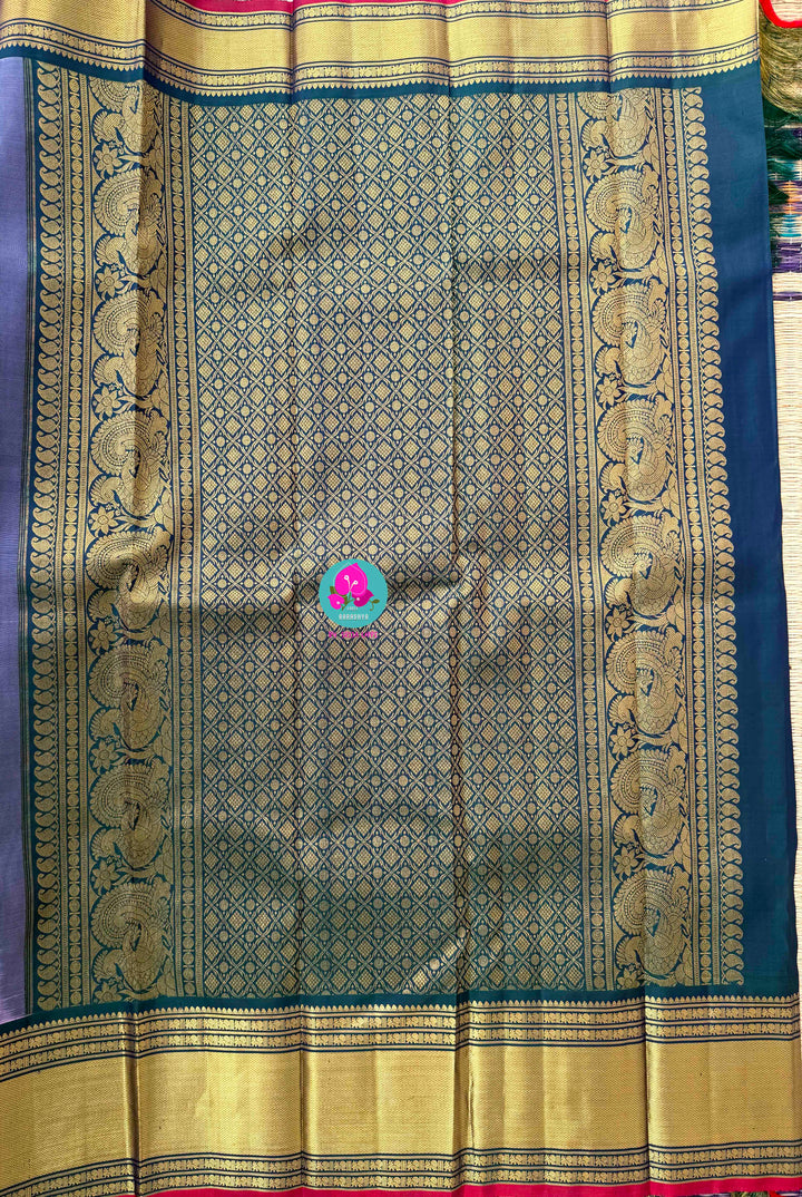 A Bird’s Song in Pink: Handloom Kanchipattu Saree with Kalamkari Appliqué Art blouse