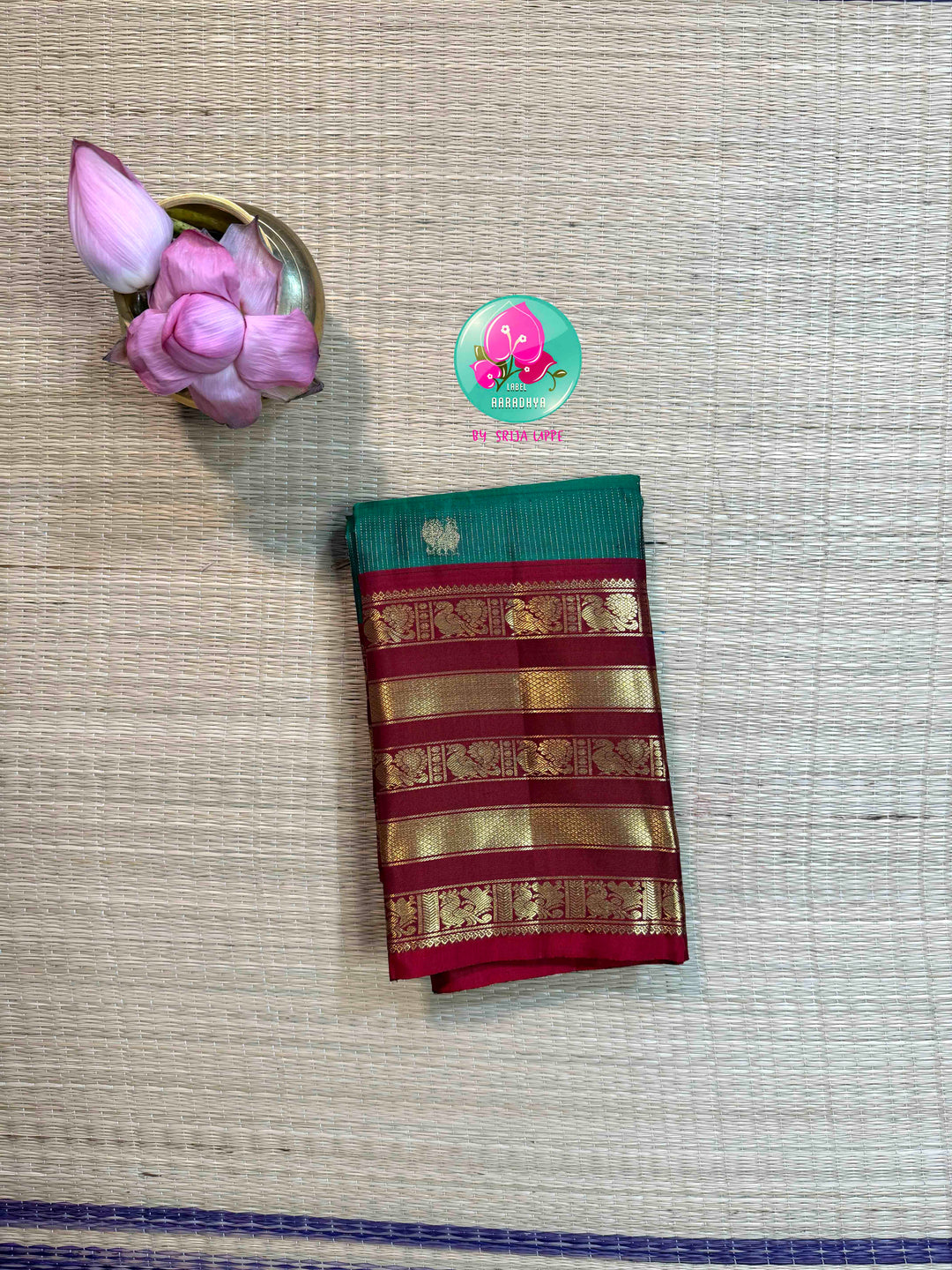 Emerald Enchantment: Pure 2G Kanchipattu with Vaira Oosi & Grand Animal Motifs