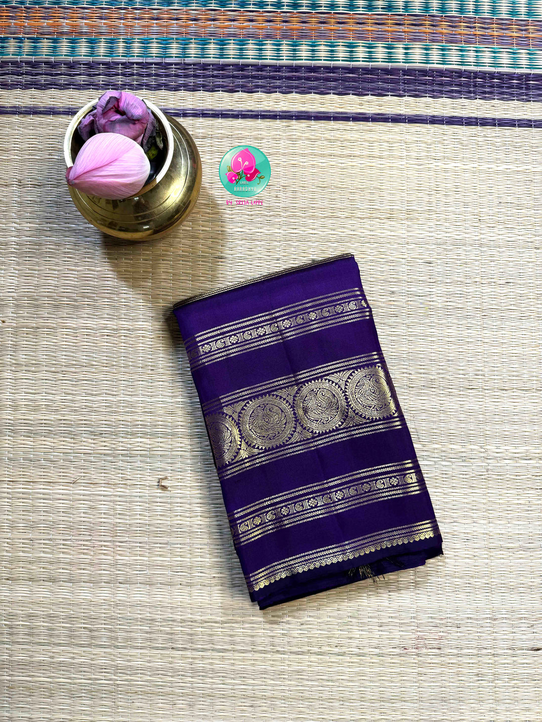 Amethyst Majesty: Deep Purple 2G Kanchipattu Saree with a Grand Imperial Border