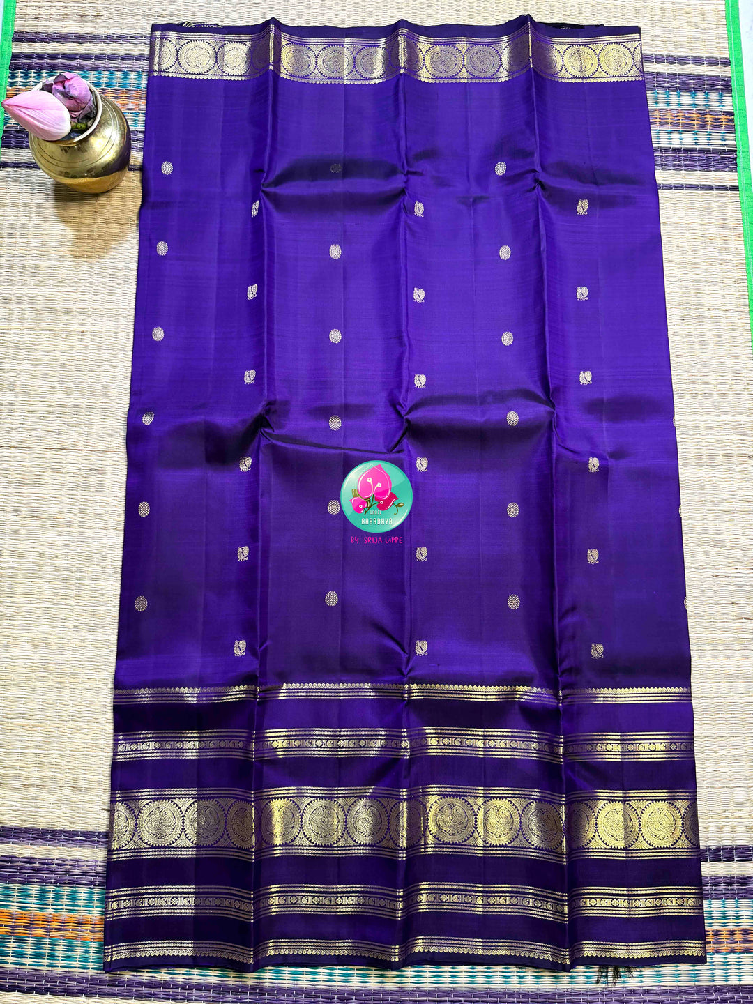 Amethyst Majesty: Deep Purple 2G Kanchipattu Saree with a Grand Imperial Border