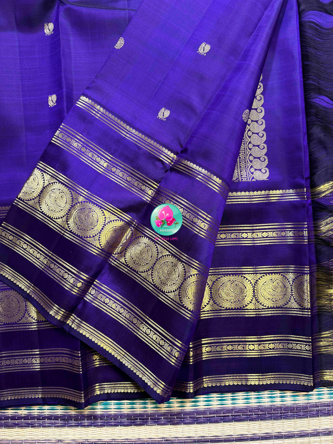 Amethyst Majesty: Deep Purple 2G Kanchipattu Saree with a Grand Imperial Border
