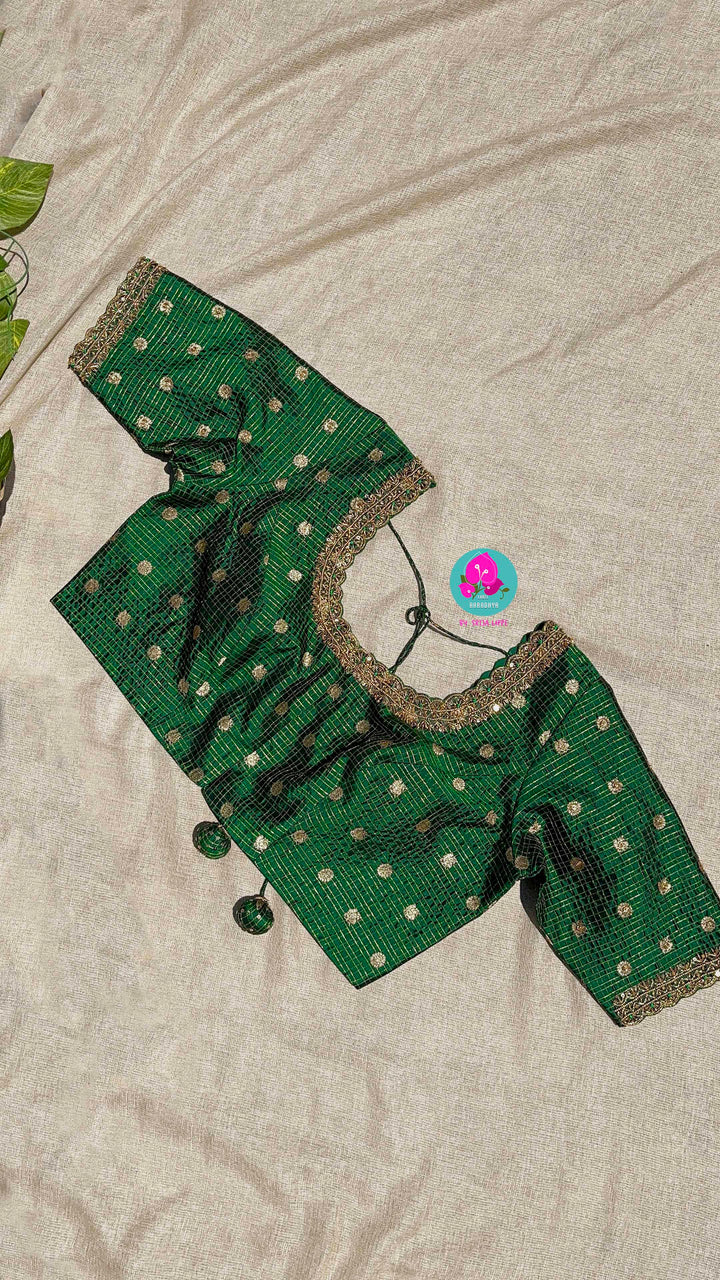 Pure silk blouse with maggam work