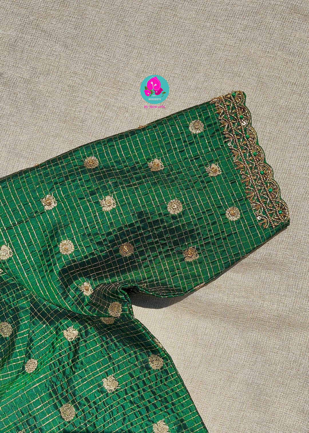 Pure silk blouse with maggam work