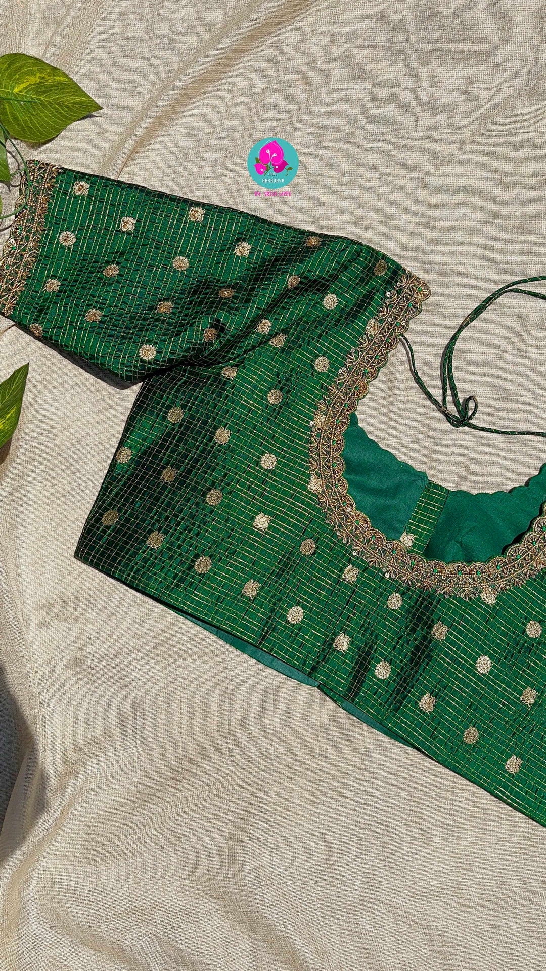 Pure silk blouse with maggam work