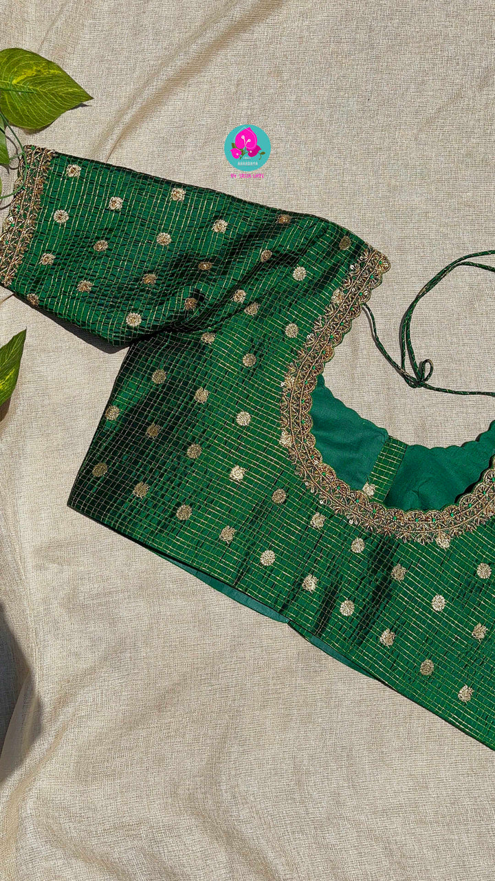 Pure silk blouse with maggam work