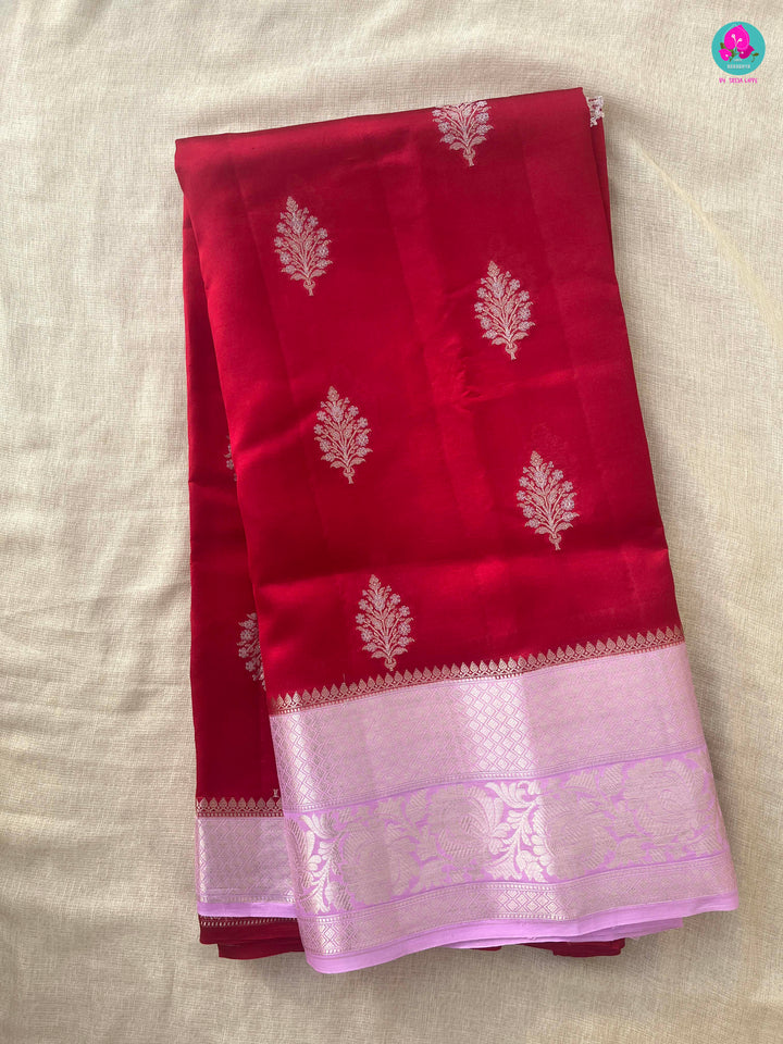 Pure Raw Mango silk Saree with Contrast Blouse