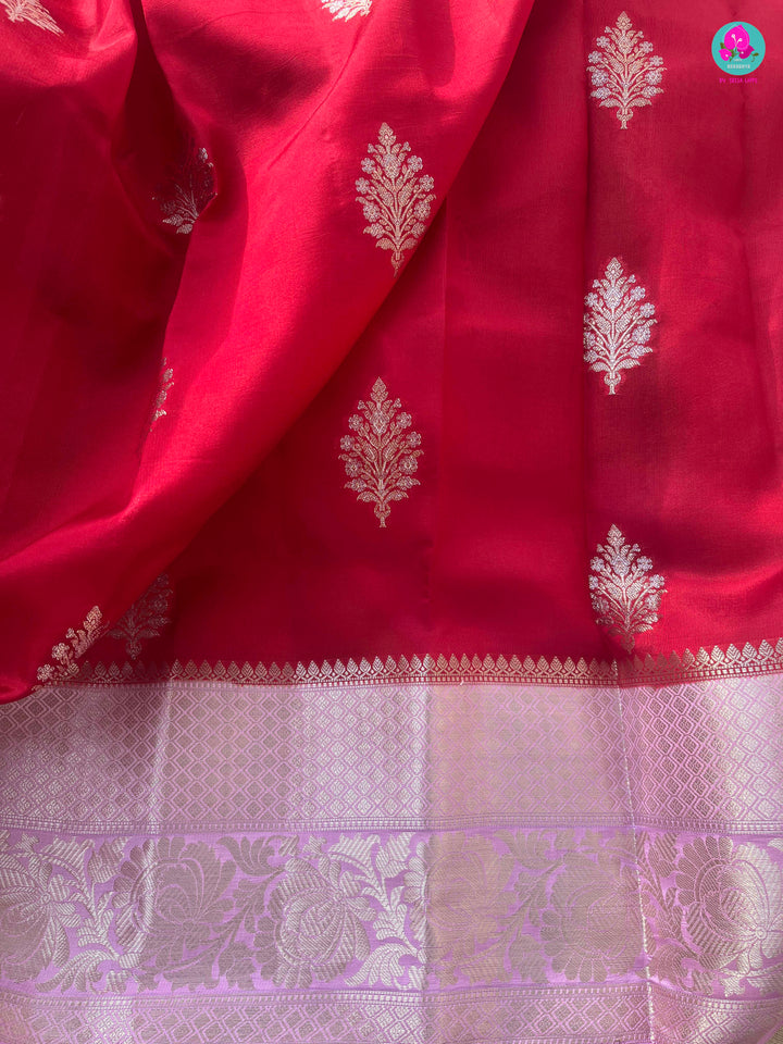 Pure Raw Mango silk Saree with Contrast Blouse