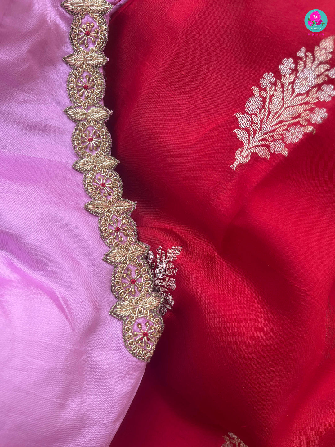 Pure Raw Mango silk Saree with Contrast Blouse