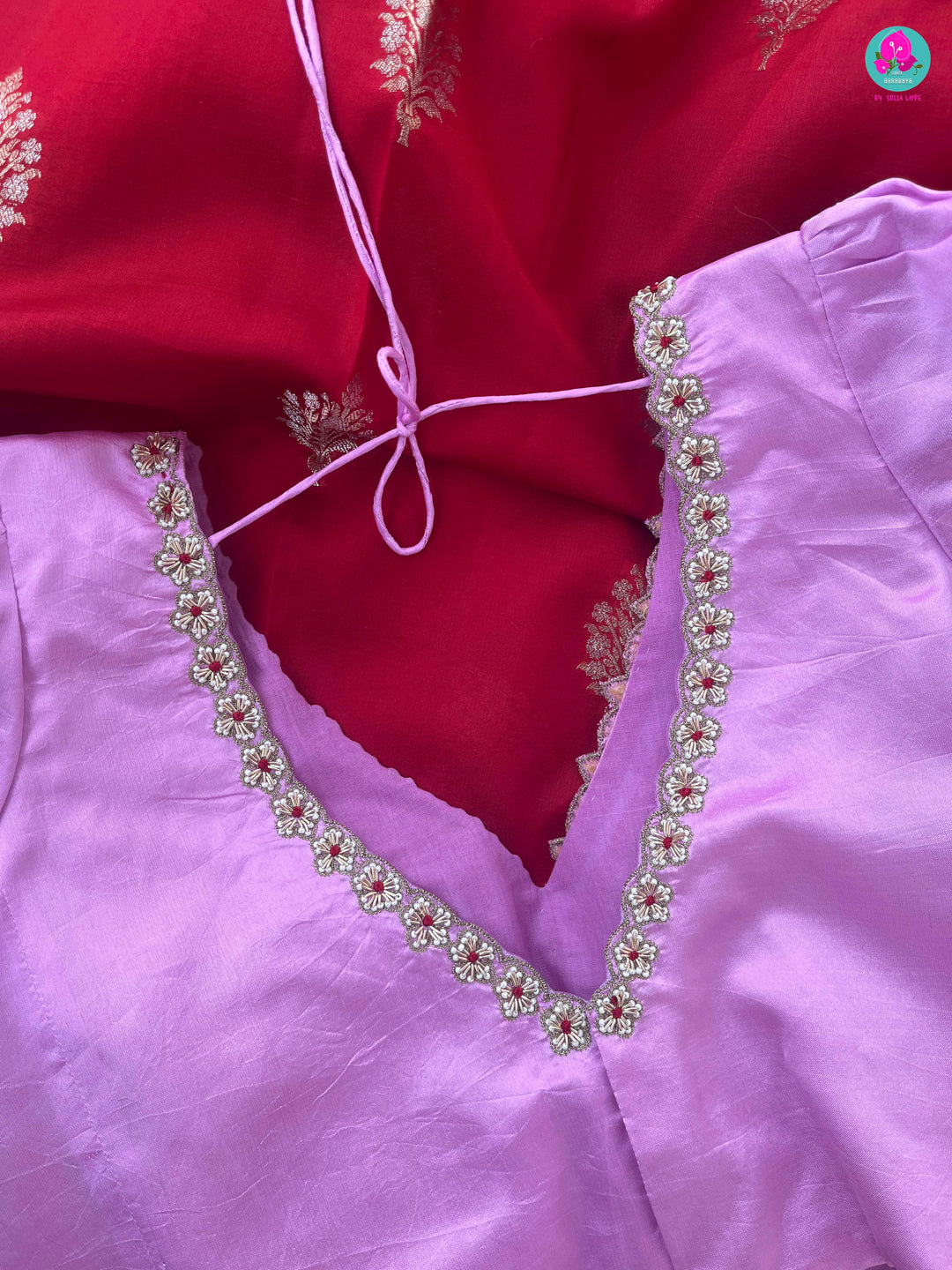 Pure Raw Mango silk Saree with Contrast Blouse