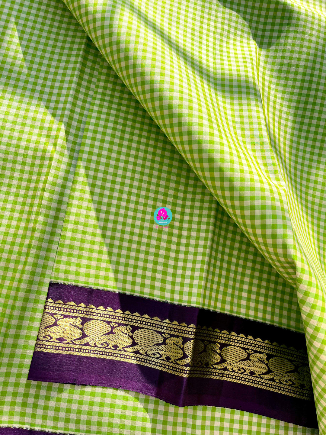 Vintage “Jajimalli” pure Kanchipattu saree with hand embroidered blouse