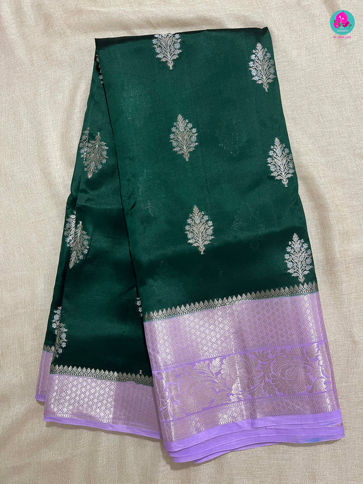 Pure Raw Mango silk Saree with Contrast Blouse