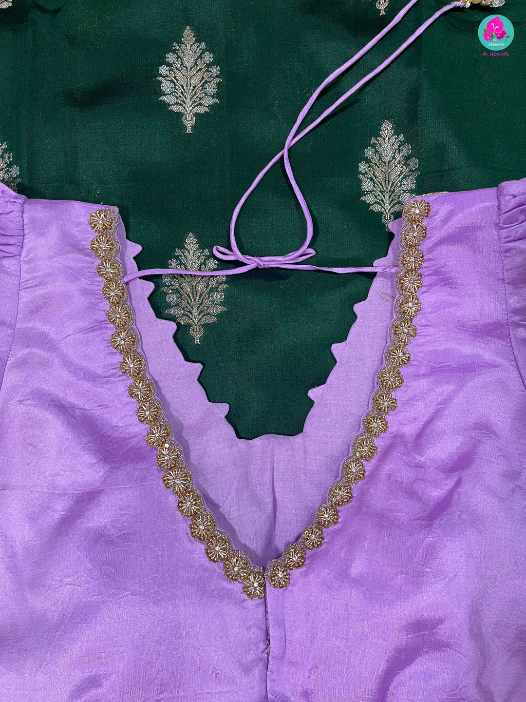 Pure Raw Mango silk Saree with Contrast Blouse