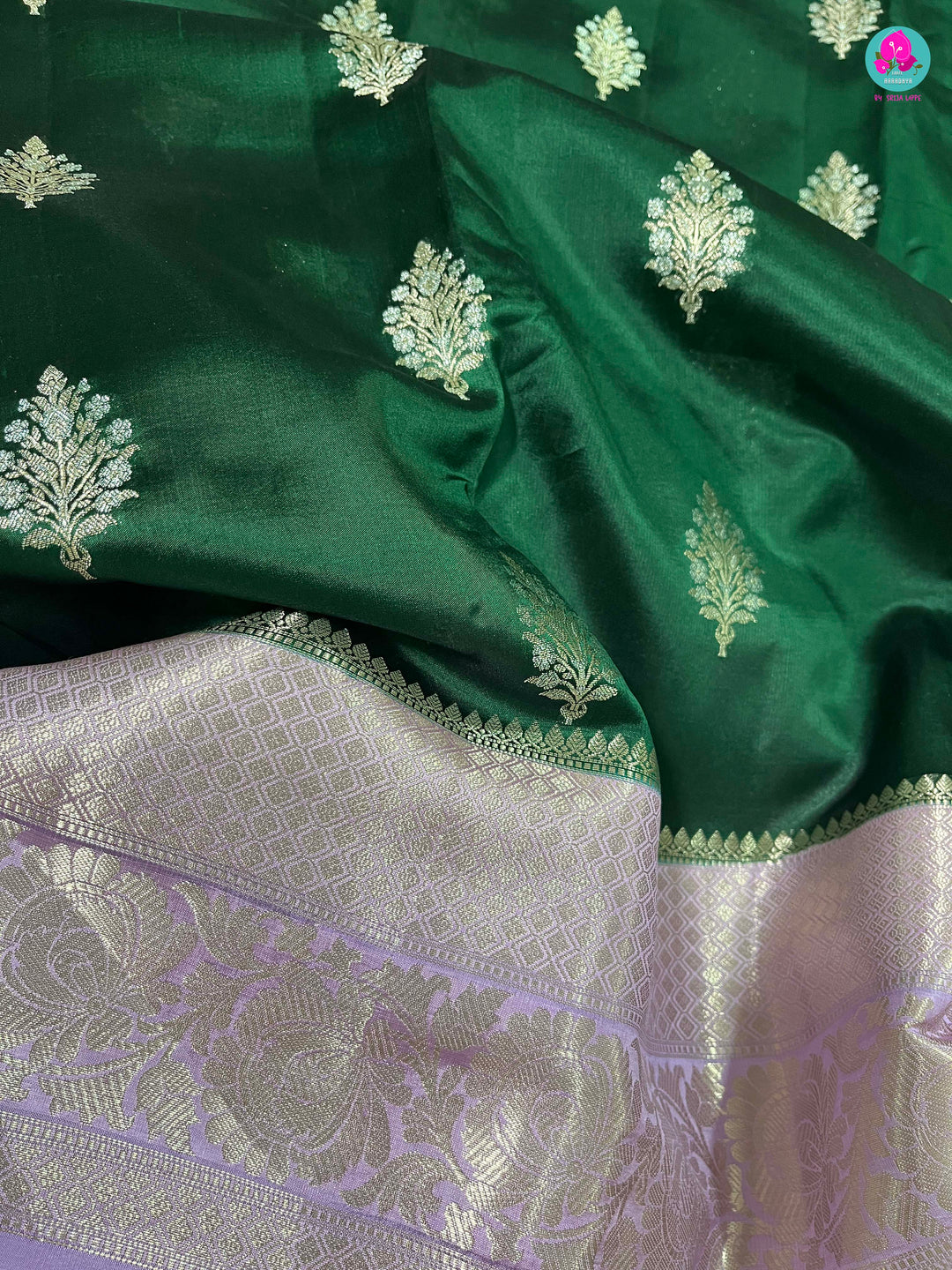 Pure Raw Mango silk Saree with Contrast Blouse