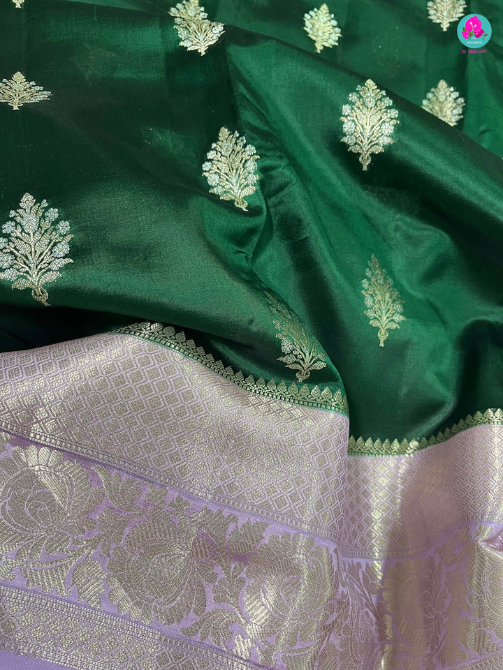 Pure Raw Mango silk Saree with Contrast Blouse