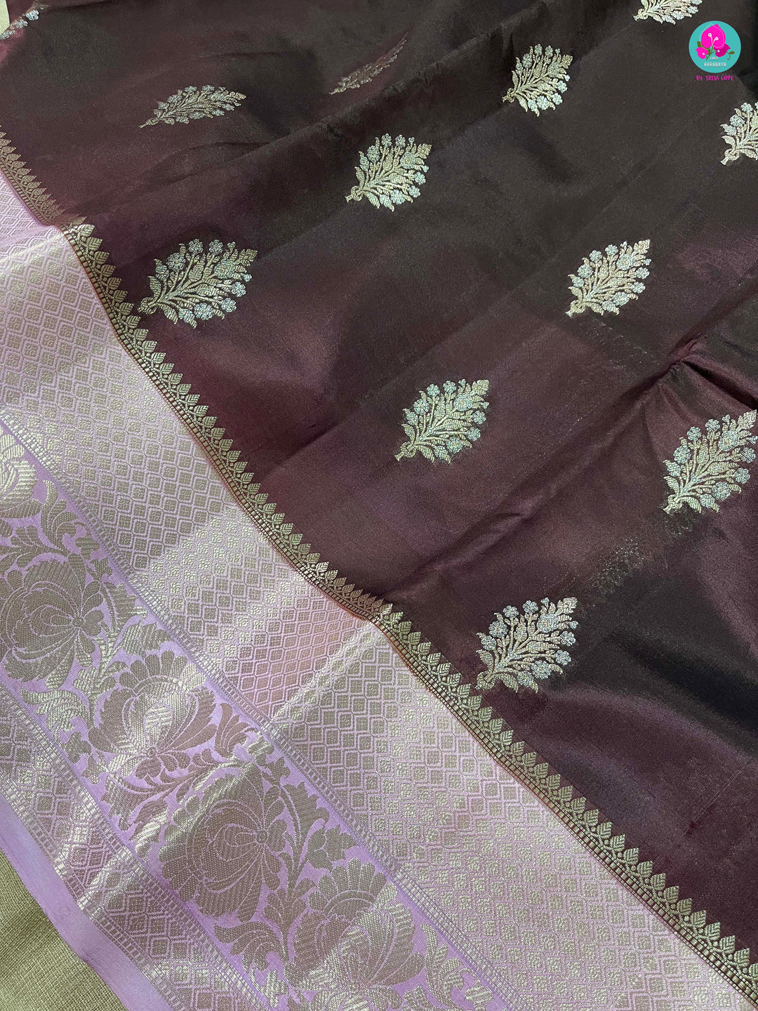 Pure Raw Mango silk Saree with Contrast Blouse