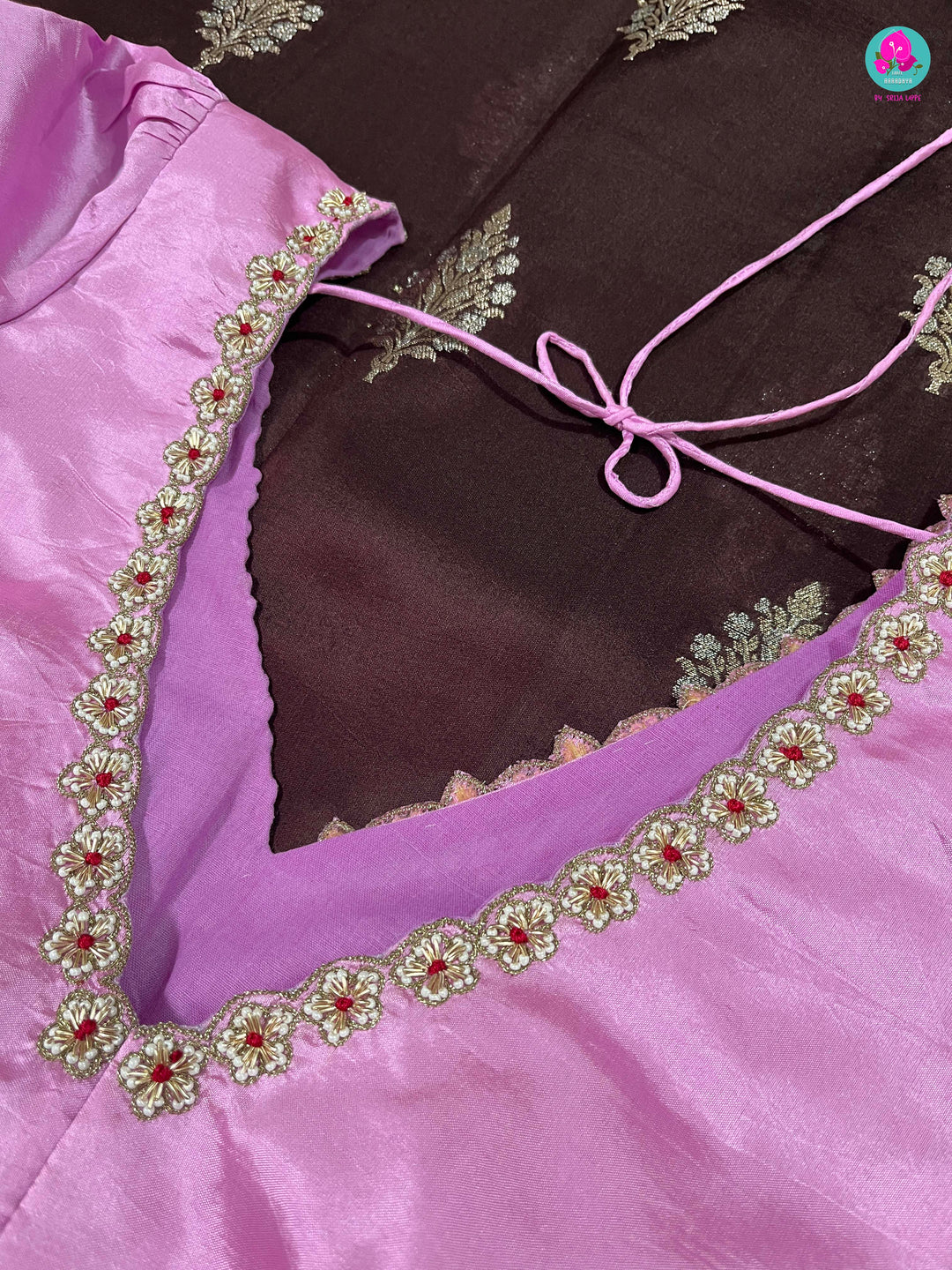Pure Raw Mango silk Saree with Contrast Blouse