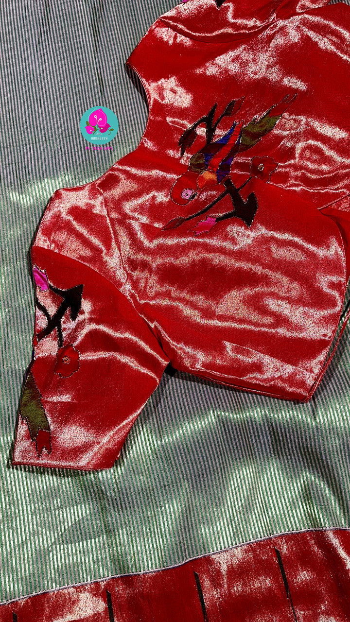 Pure Paithani Pattu saree with pure Hand worked Paithani blouse