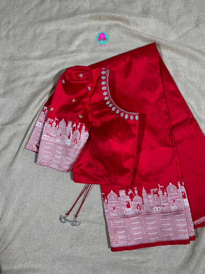 Request Pre-Order (Dispatch 45 Days) Classy Banarasi Pure katan silk Saree with Ganga Ghat weaving