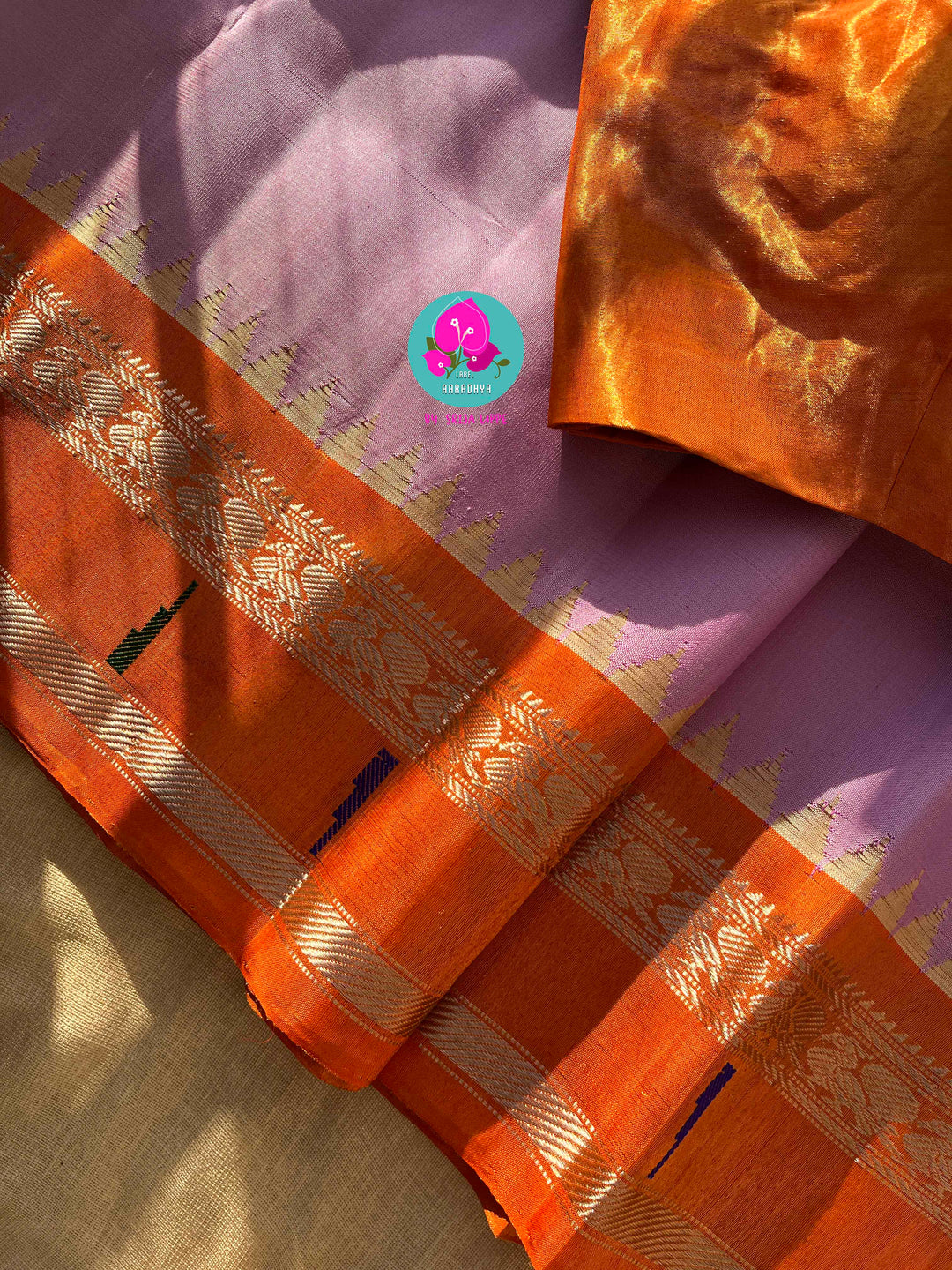 Lavender Twilight & Shimmering Dawn: The Gadwal Tissue Saree & Hand-Embellished Dream