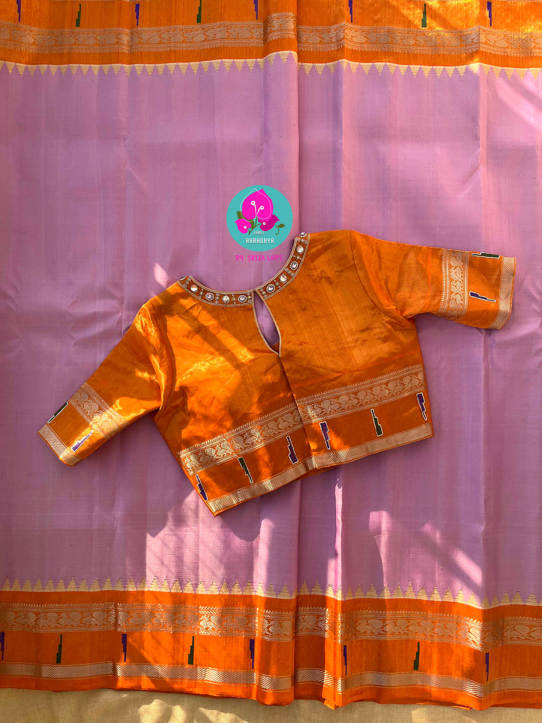 Lavender Twilight & Shimmering Dawn: The Gadwal Tissue Saree & Hand-Embellished Dream
