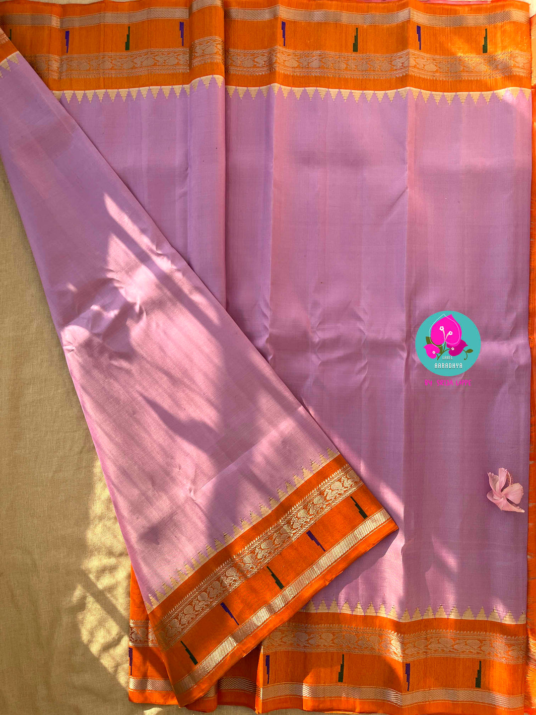 Lavender Twilight & Shimmering Dawn: The Gadwal Tissue Saree & Hand-Embellished Dream