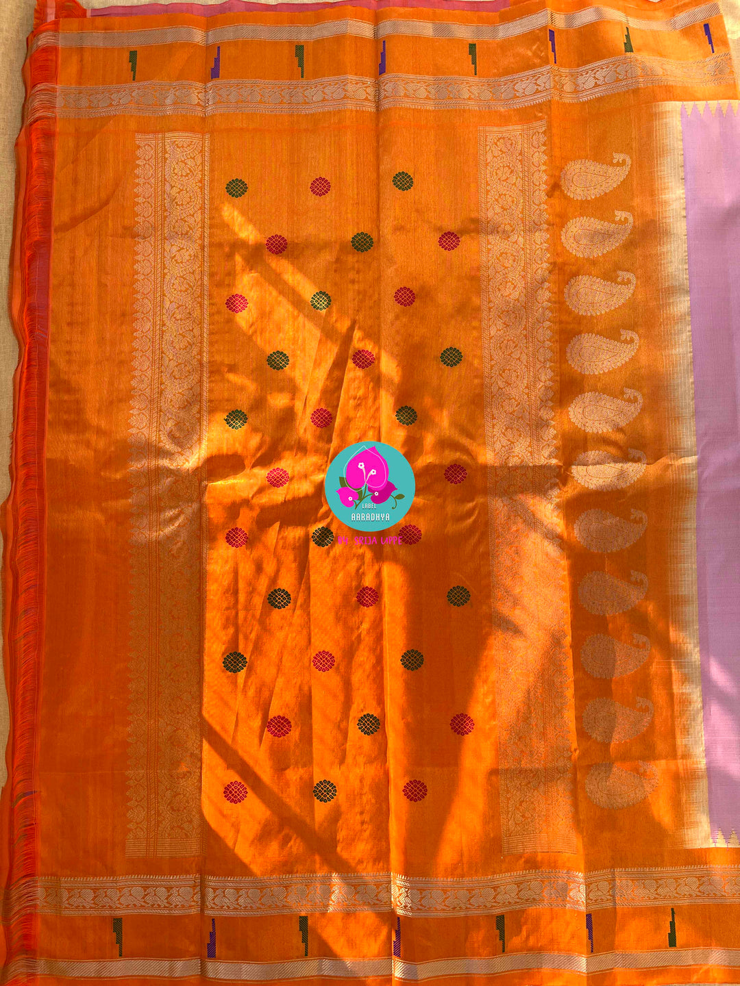 Lavender Twilight & Shimmering Dawn: The Gadwal Tissue Saree & Hand-Embellished Dream