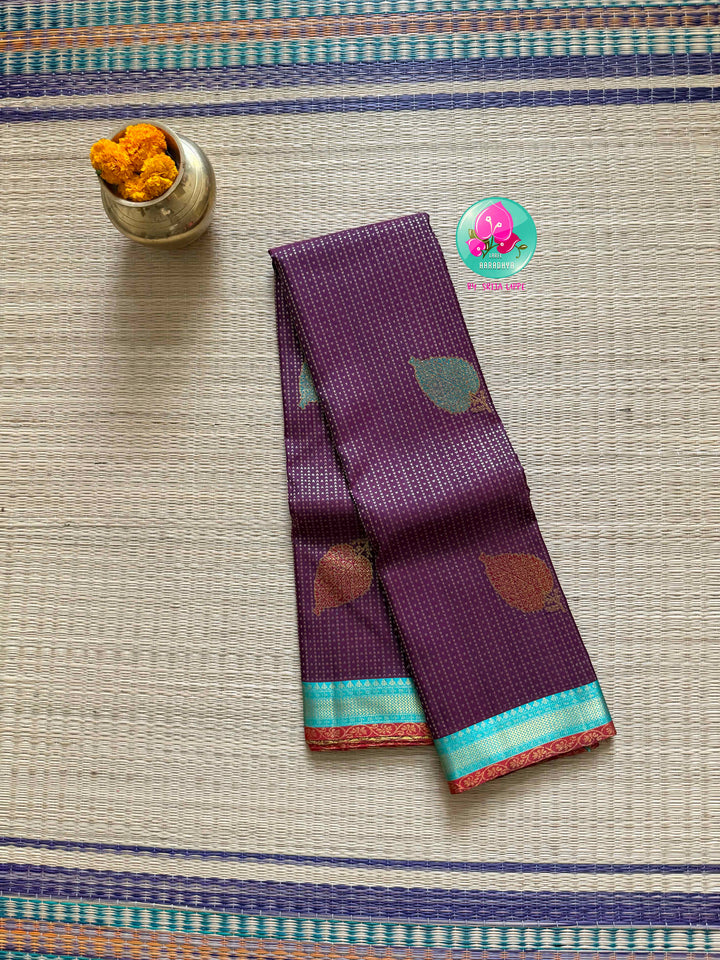 The Orchid Empress: Purplish Plum Exclusive Brocade Saree with 2G Zari