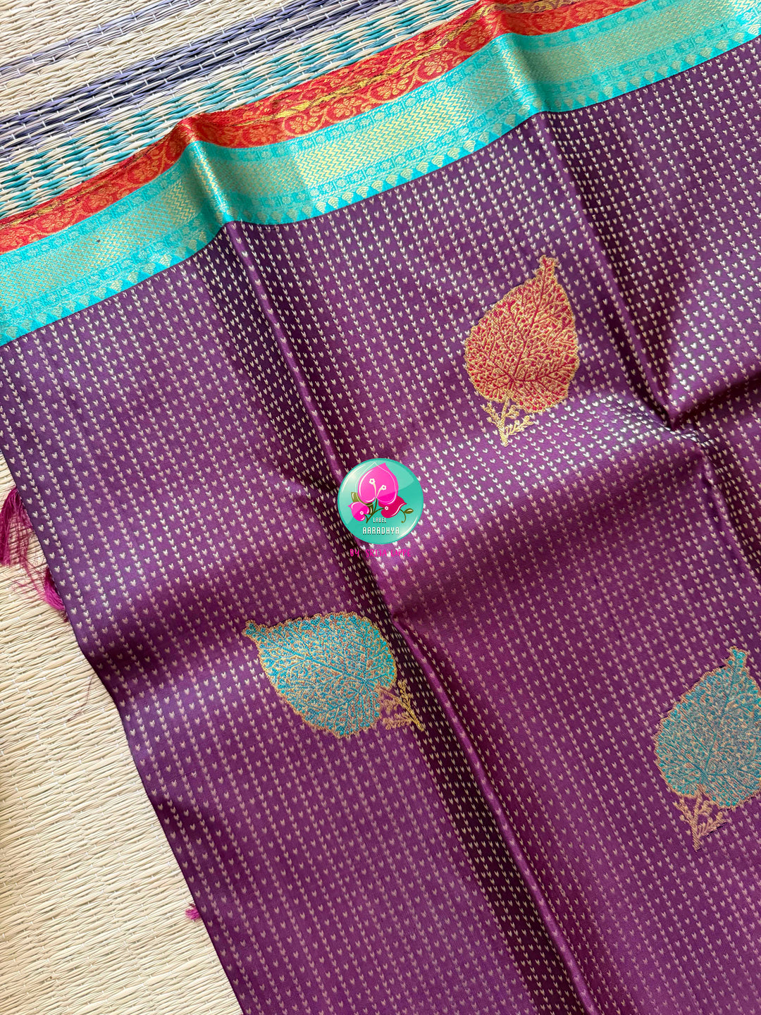 The Orchid Empress: Purplish Plum Exclusive Brocade Saree with 2G Zari