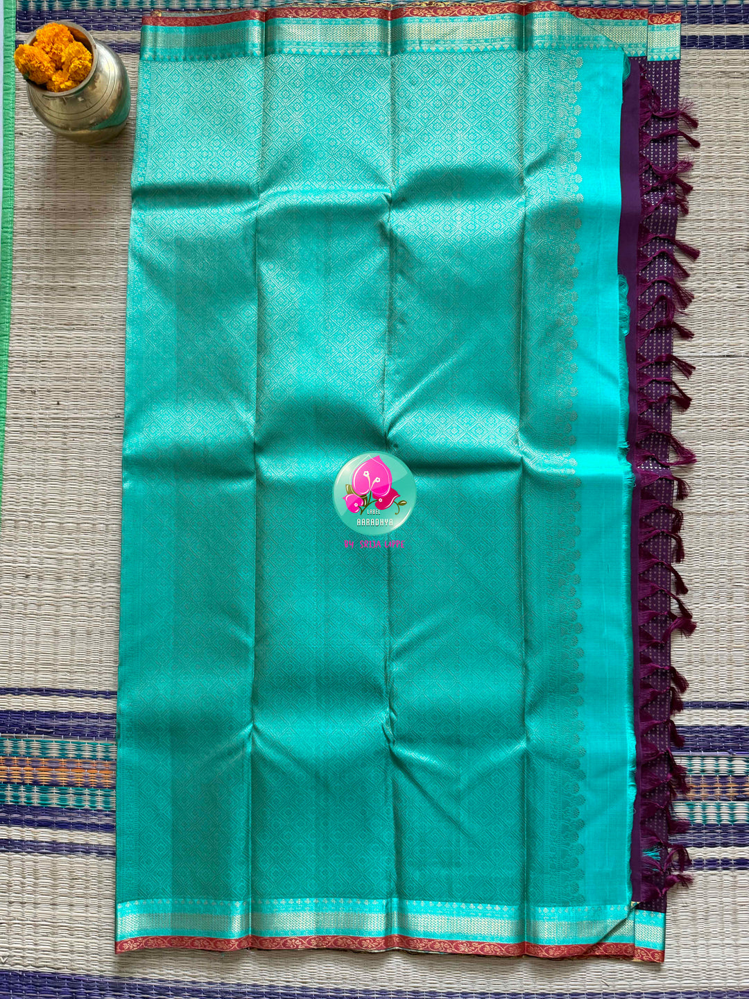 The Orchid Empress: Purplish Plum Exclusive Brocade Saree with 2G Zari