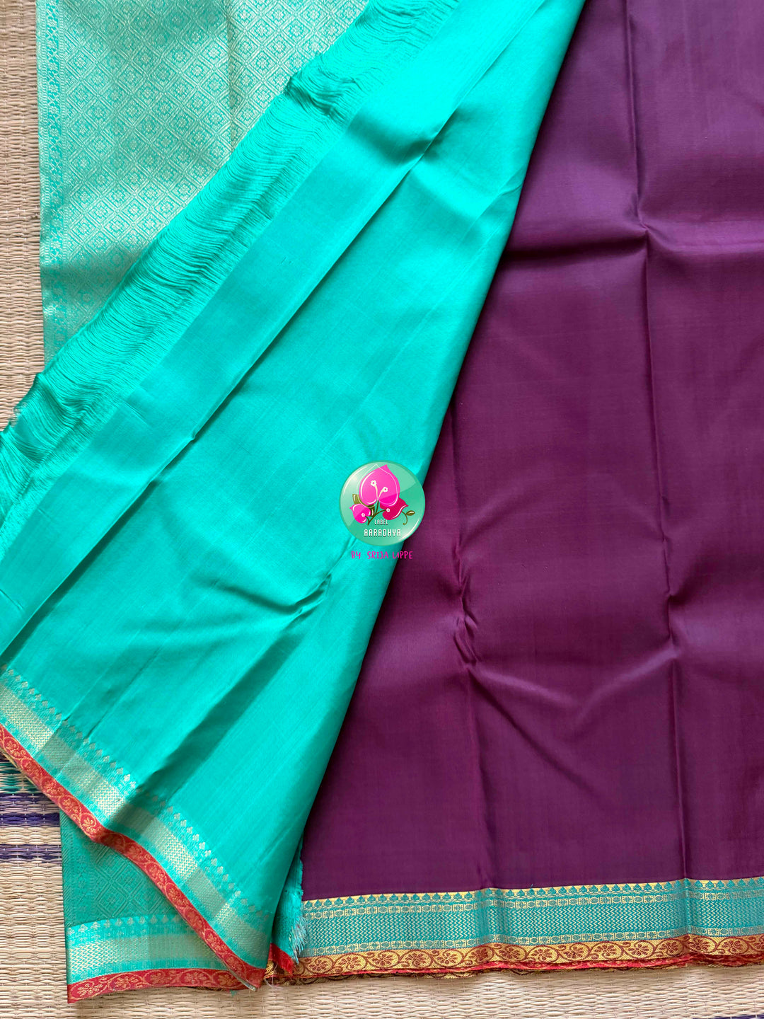 The Orchid Empress: Purplish Plum Exclusive Brocade Saree with 2G Zari