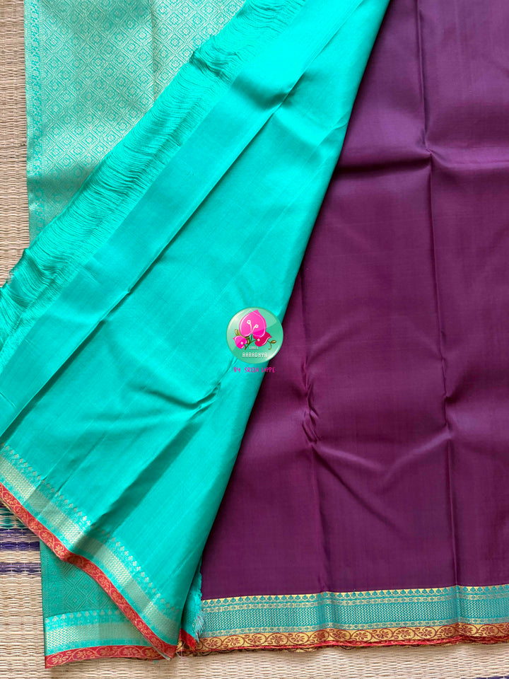 The Orchid Empress: Purplish Plum Exclusive Brocade Saree with 2G Zari