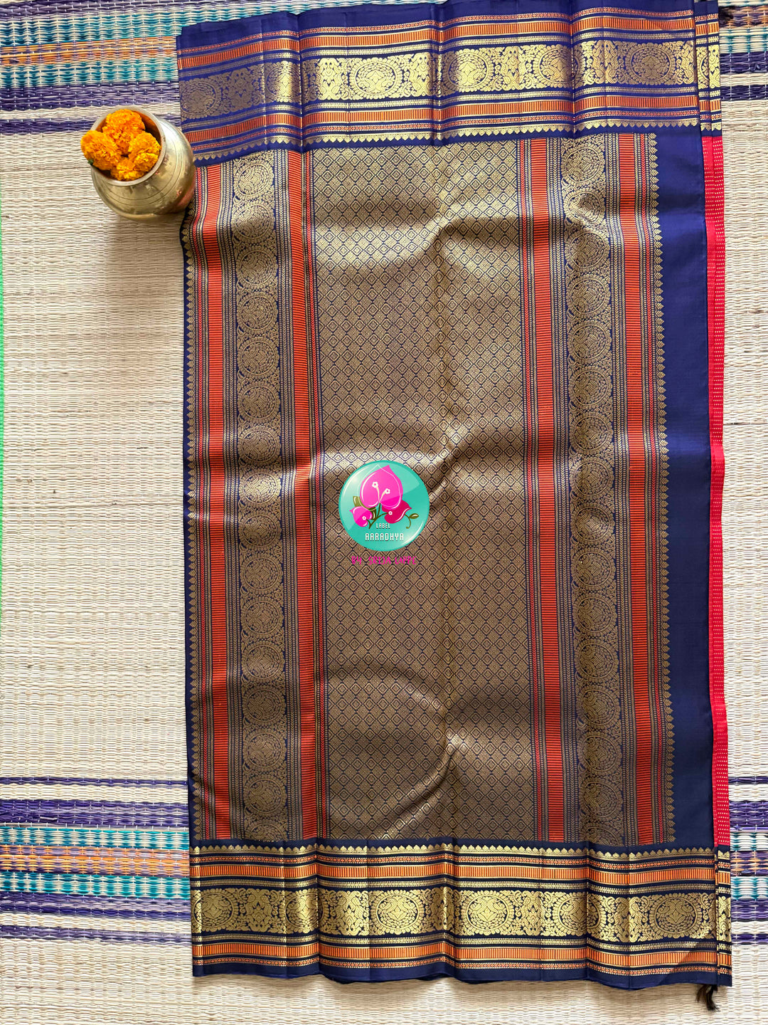The Gilded Epoch: 3G Zari Vaira Oosi Kanchipattu Saree with Royal Peacock Border