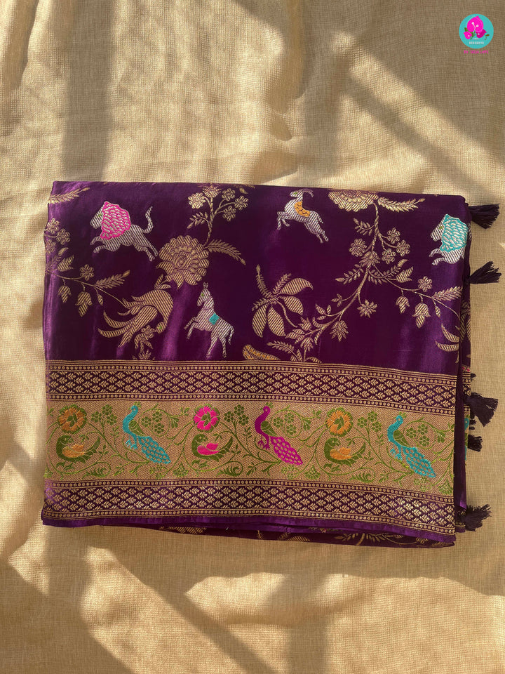 Shikargah Satin silk saree