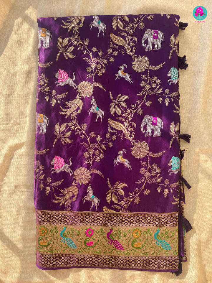 Shikargah Satin silk saree