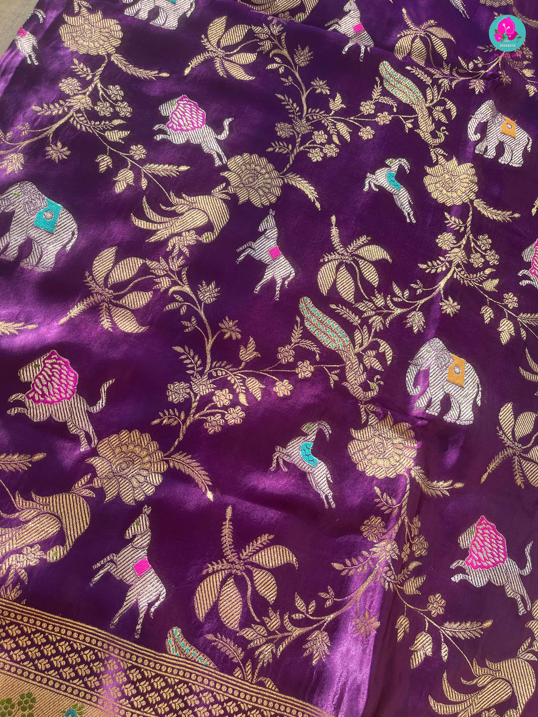 Shikargah Satin silk saree