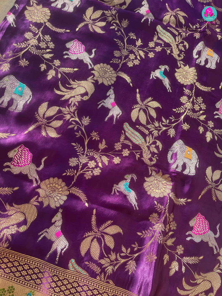 Shikargah Satin silk saree