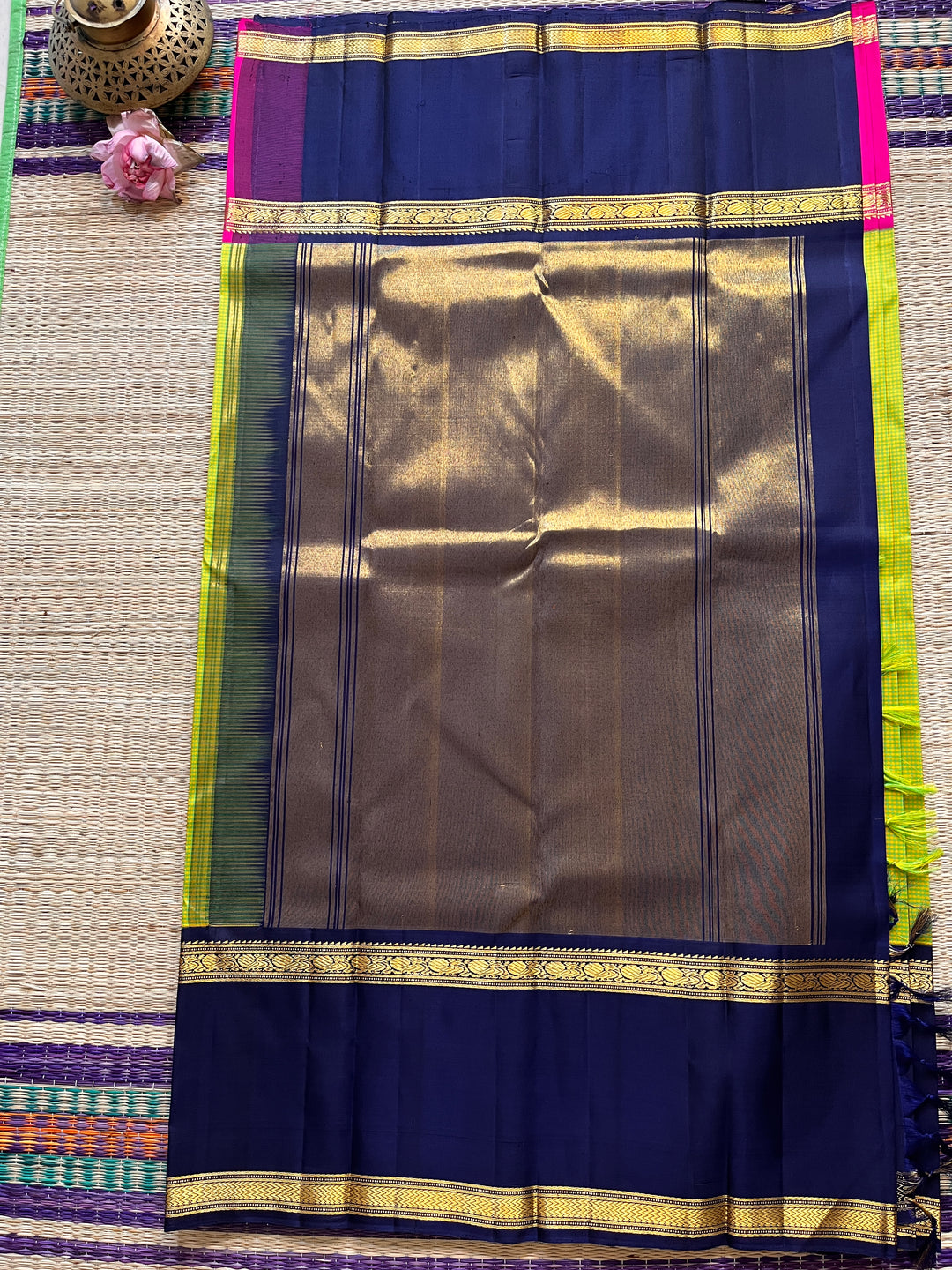 Old school Madras checks Kanjeevaram saree