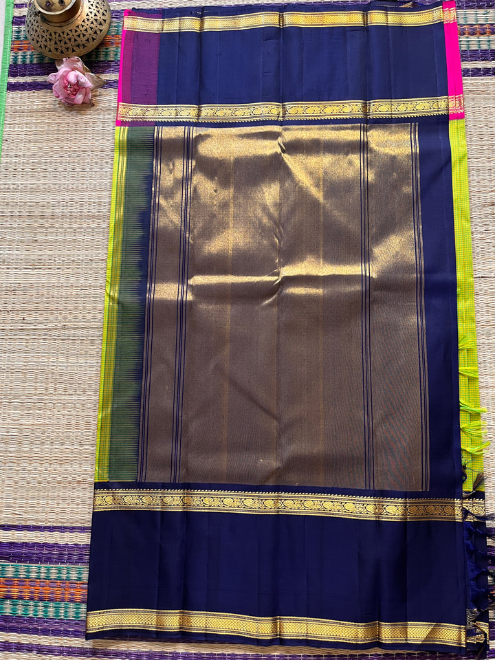 Old school Madras checks Kanjeevaram saree