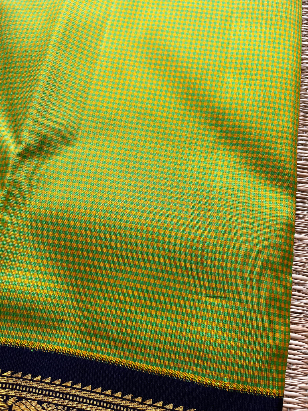 Old school Madras checks Kanjeevaram saree
