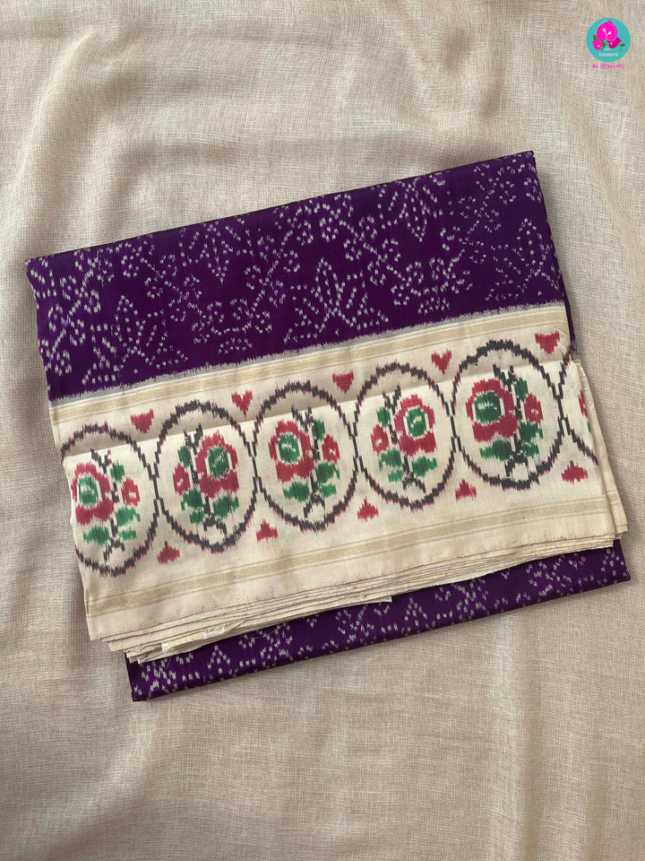 Hand Woven Ikkat Bandhej & patola fusion design saree