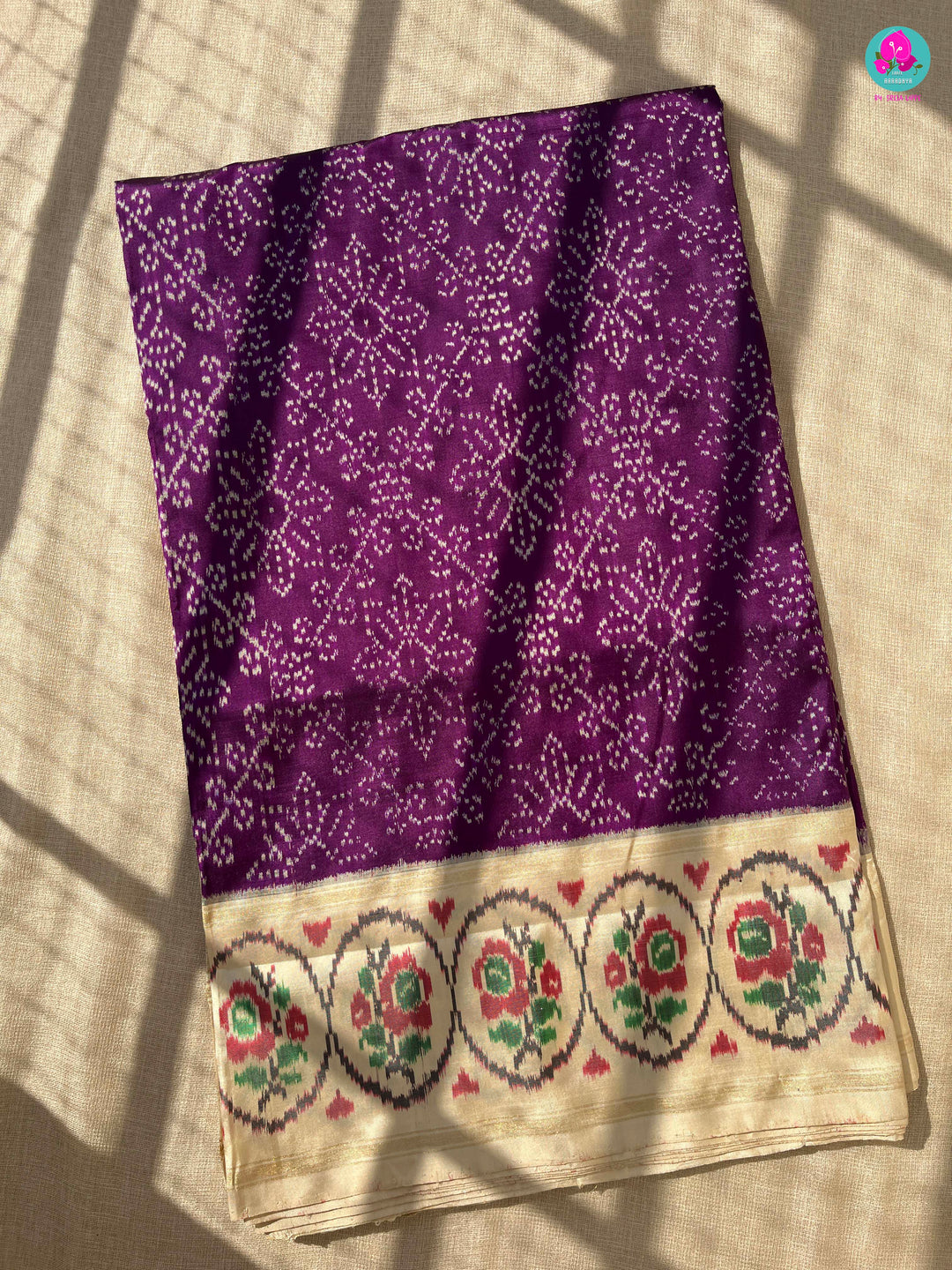 Hand Woven Ikkat Bandhej & patola fusion design saree