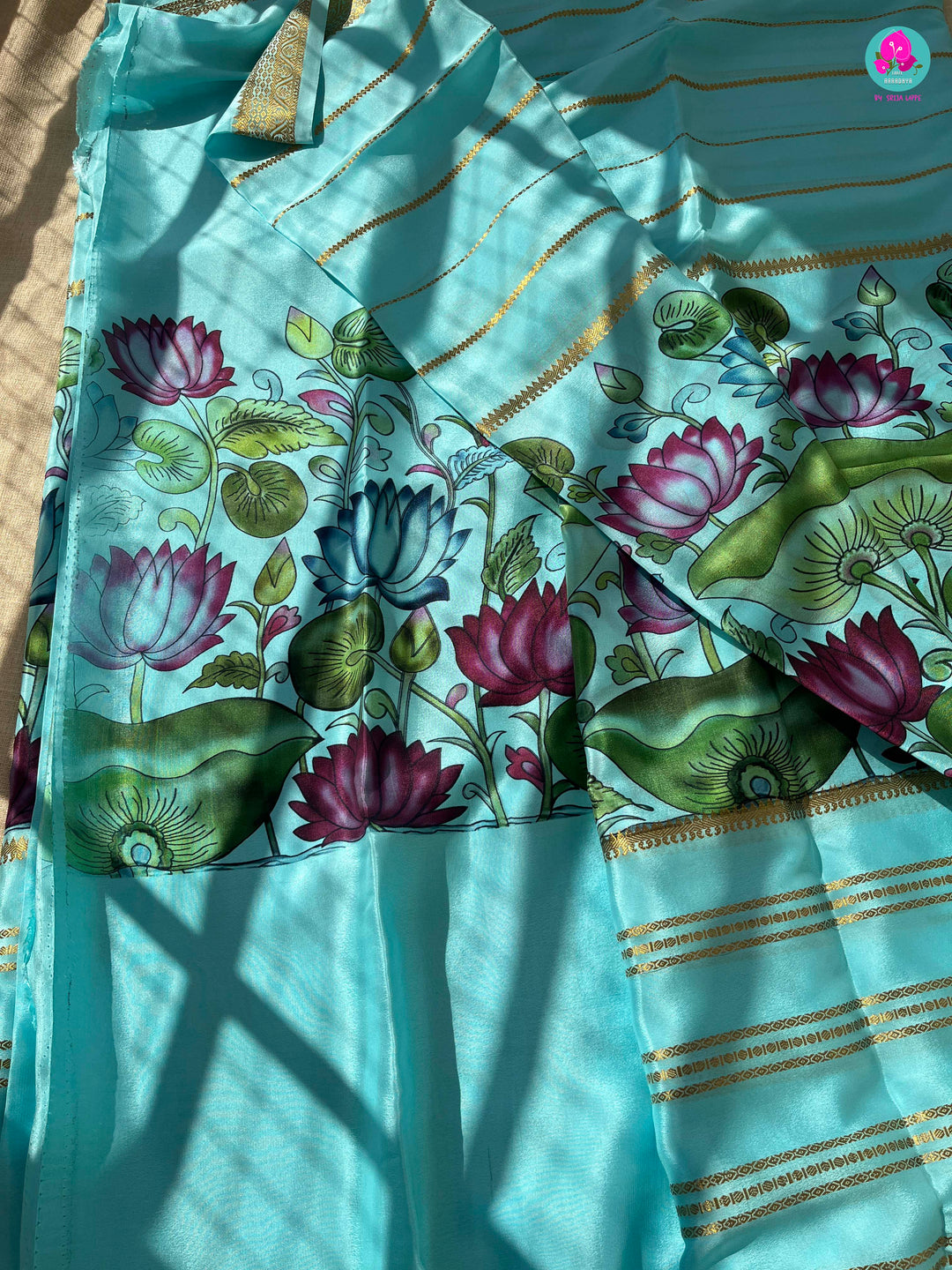 Pure Mysore Silk Saree with Kalamkari Print