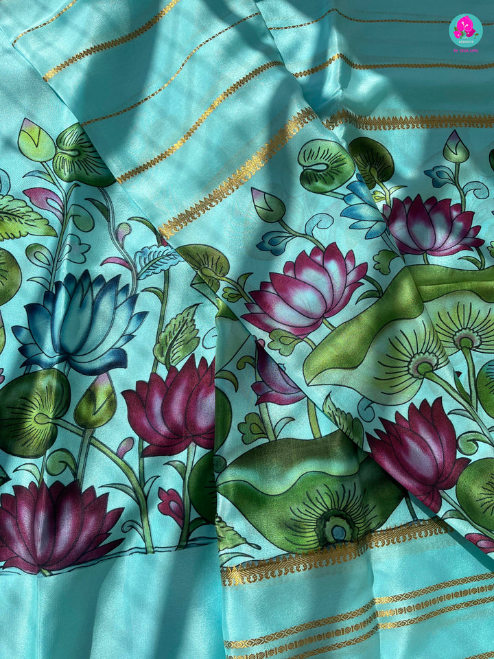 Pure Mysore Silk Saree with Kalamkari Print