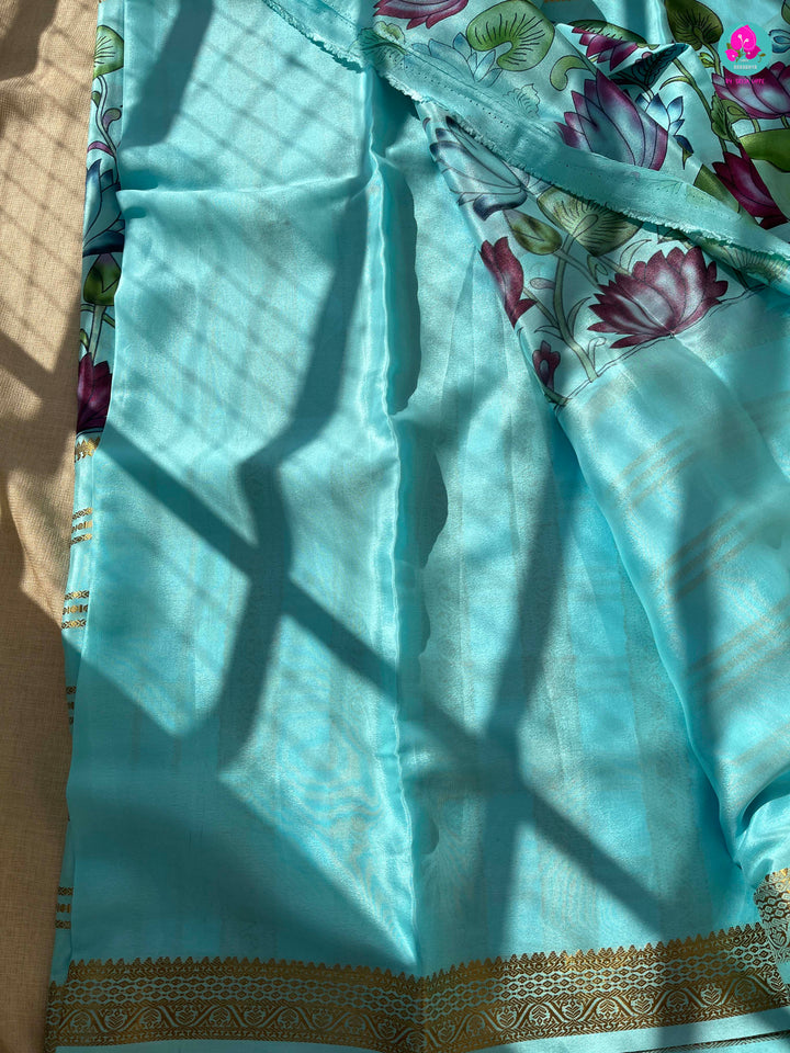 Pure Mysore Silk Saree with Kalamkari Print